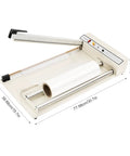 Heavy Duty 24 Inch Shrink Wrap Machine With Bonus Heat Gun, Quick Temperature Adjustment For Every Plastic Film Type on a workbench.
