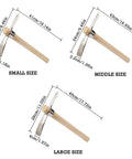 Diagram showing small, middle, and large sizes of Heavy Duty Stainless Steel Double Headed Pickaxe With Wooden Handle For Garden And Landscaping A True Yard Workhorse That Is Rust Resistant And Ergonomic For Digging Cultivating And Aerating Soil Large Size.