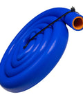 Blue silicone heater hose with orange inner lining, coiled for automotive use
