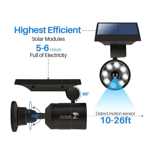 Outdoor Solar Motion Sensor Flood Light With 1400 Lumens, Tough Aluminum Waterproof Build For Decks, Yards, Fences, Patios And Stairs