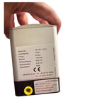 Electric proportional valve with silver housing and yellow inlet port; 24 V DC automotive part