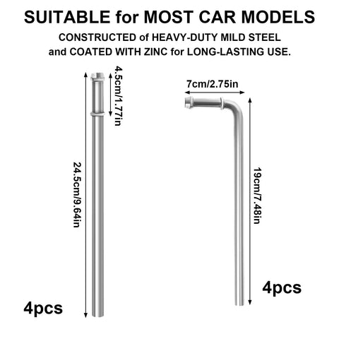 Nyuemystery 16 Pc Weld-On Exhaust Hanger Kit With Heavy Duty Zinc Rods And Rubber Insulators For Car Truck Suv To Stop Vibration Noise, 4pcs rods