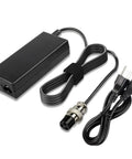 44 Volt 1.8 Amp Universal Charger For 36 Volt SLA Batteries with a three-prong female cable and black casing.
