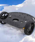 2WD Smart Robot Car Chassis With Silicone Wheels And Double Motors For DIY Learning Projects Intelligent Vehicle Part Kit for Robotics Enthusiasts and Educators, black frame on snow