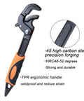 Two Pack Adjustable Wrench Set Quick Multi Function Self Adjusting Wrench Power Grip Pipe Wrenches with ergonomic TPR handle