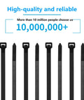 8 Inch Black Zip Ties 1200 Pack 35 Lb Tensile Strength Self Locking Nylon Cable Ties UV Resistant For Indoor Outdoor Use