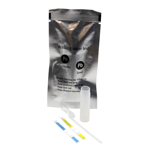 Comprehensive Home Water Test Kit For Lead Bacteria Nitrates Ph Hardness Chlorine Copper Iron And More With Digital Tds Meter No Sweating Over Tap Or Well Water Safety with lead and pesticides test strips in pouch.