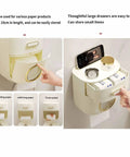 Durable Waterproof Wall Mounted Tissue Box Holder Napkin Dispenser and Paper Roll Box Cover for Bathroom, holds up to 19 cm rolls, green