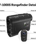 1200Yards Golf Range Finder With Slope And Flag Lock Vibration 7X Magnification Lightweight Rechargeable, front view.