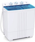 No Sweat Compact Twin Tub Washer And Spinner Combo Portable 20 Lb Heavy Duty Laundry Machine with dual tubs and control knobs.