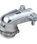 Heavy-Duty Squeeze Connector For Flexible Metal Conduit, 90 Degree, 3/4 Inch, Die Cast Zinc, Gray Finish, Uninsulated, Pack Of 10.
