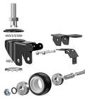 Exploded view of DICASAL 4-pack 1.5-inch swivel stem casters with polyurethane wheels for carts/furniture