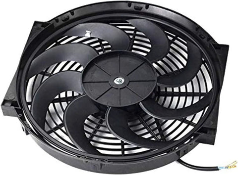 Heavy Duty 12 Inch Electric Radiator Fan In Black Delivers Sweet 800 CFM Cooling Through Ten Precision Balanced Blades