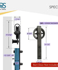Gold Barn Door Hardware Kit With 78 Inch Track For Sliding Barn Door Big Wheel Industrial Hangers, size specifications