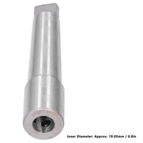 Side view of Nutriess Morse taper arbor MT4 to R8 drill adapter, metal sleeve, 19.05mm inner diameter