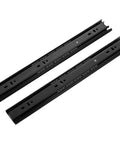Full Extension Drawer Slides In Sleek Black Cold Rolled Steel Three Section Tracks 8 To 20 Inch Tool Free Quick Release Latches