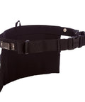 Boss Level Jobsite Utility Waist Pack Featuring Detachable Sixteen Oz Hydration Flask And Eight Rugged Tool Pouches, black waist belt design.