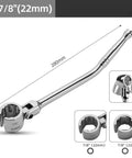 Heavy Duty 22 Mm Socket Wrench With Smooth 180 Degree Swivel Head For Tight Spots Beefy Cr V Steel Long Handle For Automotive Repair No Sweat Precision Fit Every Day