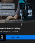 Zinnore Portable Magnetic Drill Press Boasts 2360 Lbf Hold Force And 700 Rpm Speed for drilling 1/2in holes in steel.