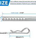Heavy Duty Adjustable Clevis Pin With R Clip Set Three Eighths Inch Diameter And Two And One Half Inches Length Eight Position Holes Zinc Coated Steel including size details.