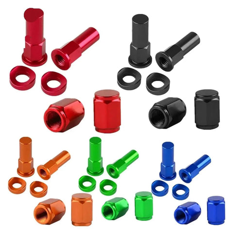 3 Piece Rim Lock Nut Kit For Dirt Bikes And Motocross Tire Clamp Screws Rim Lock Nuts Spacers Bolts And Valve Caps Durable Orange G15 Finish