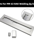 Heavy Duty Aluminum Welding Jig Set Fits PM63 Receiver Tubes, precision alignment tool for metalwork with mounting fixture.