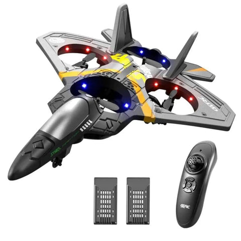Foam Remote Control Airplane With Light For Kids And Grownups 360 Degree Flip Fighter Jet Gravity Sensing Stunt Roll