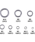 600 Piece Metric Split Lock Washer Set In 304 Stainless Steel For Screws M2 To M10 Spring Lock Washers Assortment Kit For fasteners and projects, sizes M10 to M2