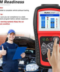 Hand using AL519 OBD2 Scanner Pro Car Diagnostic Tool, Full OBDII And CAN Read, Clear Codes, Check Engine Light, One Click Smog Check