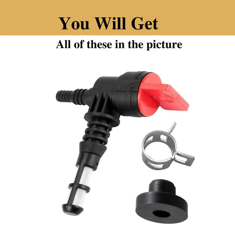 Fuel Valve Petcock Replacement For WheelHouse 5500 5550 8550 Generator Model 01646 shown with clamp and grommet