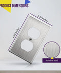 Heavy Duty Tough As Nails Stainless Steel Duplex Receptacle Wall Plate 1 Gang 4.50 By 2.76 Inches UL Listed, brushed finish