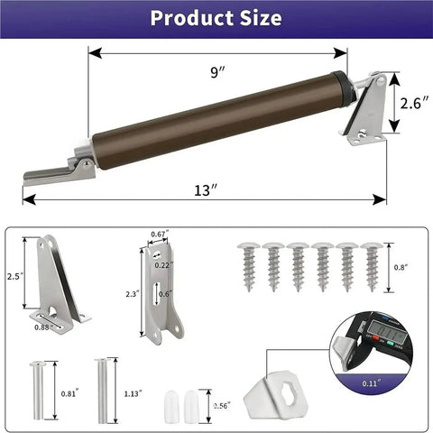Door Closer With No Slam Silent Soft Close And 100 Degree Positioning Stop Buffer Adjustable Pneumatic Spring dimensions and parts
