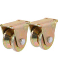 Two Pack Groove Sliding Gate Rollers Track Wheels For Automatic Doors Built Tough Heavy Duty Wear Resistant Easy To Install V Groove Wheel With Ball Bearings And Fixed Nuts For Smooth Quiet Gate Movement, front view