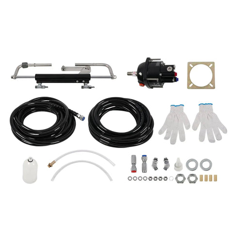 Outboard Hydraulic Steering Kit For 90HP Or Less Boats With Helm Pump And Hydraulic Cylinder Includes Steering Hose