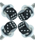 Dope Motorcycle License Plate Screws Four Piece Set Featuring Dice Bolt Decoration For Cars Bikes in sleek black alloy finish.