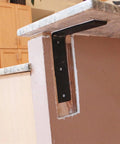Heavy Duty Hidden L Shelf Bracket Set 2 Pack 16 Inch By 6 Inch By Two And A Half Inch Thick Metal Countertop Support Brackets