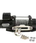 Heavy Duty Metal Electric Winch Upgrade Kit For Traxxas TRX4 And SCX10 RC Crawler Cars with metal body and winch line.
