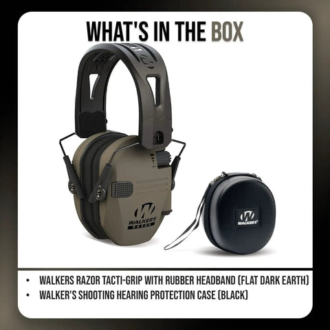 Ready For The Range Badass Electronic Earmuffs Featuring Active Dynamic Sound Suppression And Crisp Hd Audio Amplification Sharp Tactical Hearing Protection Kit Includes Comfortable Rubber Headband Carry Case Bundle
