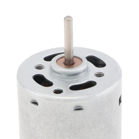 Close-up of 6 To 24V DC Micro Motor With 6000 To 24000 RPM High Speed Stainless Steel Beast for DIY projects.