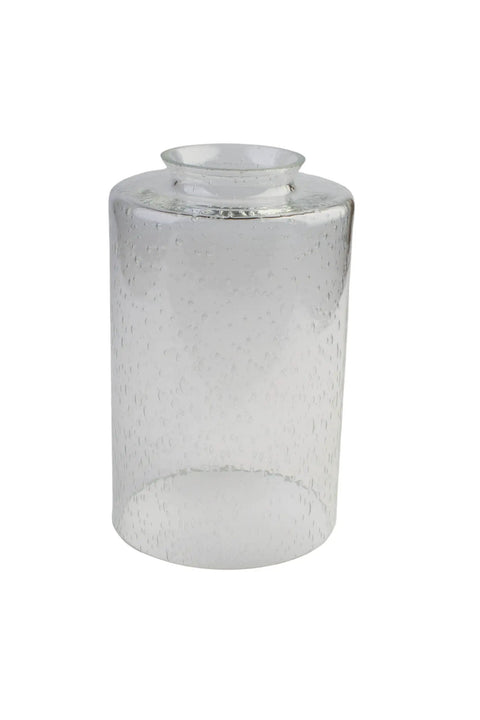 Bubble Glass Shade Replacement 3 Pack For Screw Fixed Fixtures Clear Lip Cylinder Seeded Glass For Ceiling Fans Pendant Lights And Bathrooms Not For Ring Socket Fixtures 1 Inch Hole With Five Eighths Inch Fitter