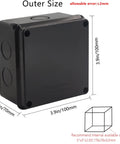 Rock Solid IP65 Waterproof Junction Box With No Sweat Drilling For Boss Diy Projects And Rugged Electrical Enclosures Built To Handle Heavy Weather And Daily Use, black ABS size 100x100x70mm with conduit openings.