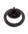 Two Pack Old School Antique Cabinet Ring Pulls Built From Zinc Alloy Durable Vintage Drawer Handles For Cabinets And Dressers Doors And Drawers Includes 2.36x1.89 Inch Size And 0.98 Inch Screw Length, single pull close-up view