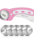 45mm Rotary Cutter Set With 5 Extra Blades For Fabric Leather Crafting Sewing And Quilting Ergonomic Grip For Crisp Clean Cuts