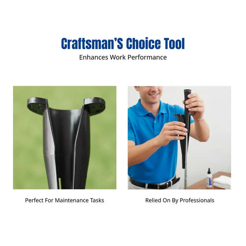 Easy Grip Golf Club Grip Installer No Sweat Shaft Change Tool For Quick Replacements, Durable black design in use by a golfer.