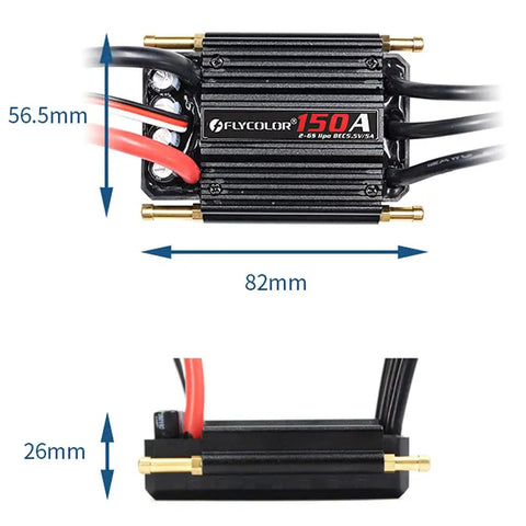 150A Waterproof Brushless ESC For 2 To 6S RC Boats And Model Ships With Five Point Five Volt 5A BEC And XT90 6mm Banana Plug Connector
