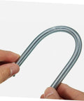 7 Piece Copper Tubing Bender Set for Plumbing and Electrical Jobs shows hand holding bent spring steel pipe.