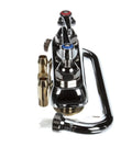 Workboard Deck Mount Faucet With 4 Inch Centers, 8 Inch Swing Nozzle, Garden Hose Tip, And Lever Handles for kitchens
