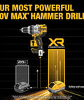 Top Shelf 20V MAX Cordless Hammer Drill Sold As A Bare Tool Rig, showcasing a powerful design and battery compatibility.