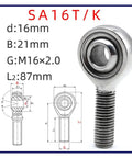 304 Stainless Steel Rod End Bearing Male Female Thread Spherical heim Joint Built Tough Rock Solid Setup For High Cycle Heavy Duty Rigs Featuring Self Aligning Design And Plug And Play Reliability, detailed dimensions and design shown.
