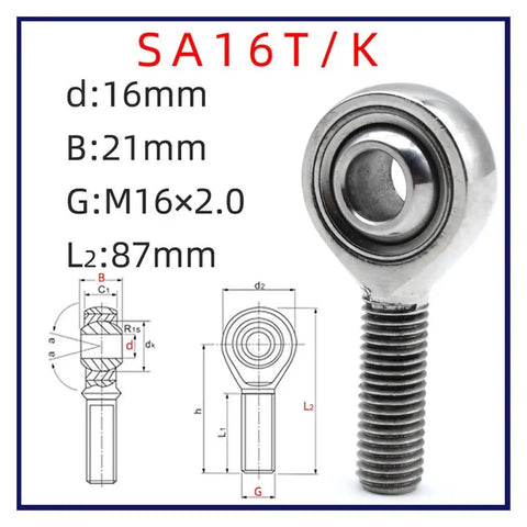 304 Stainless Steel Rod End Bearing Male Female Thread Spherical heim Joint Built Tough Rock Solid Setup For High Cycle Heavy Duty Rigs Featuring Self Aligning Design And Plug And Play Reliability, detailed dimensions and design shown.